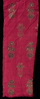 Fragment, 1800s. India, 19th century. Brocade; silk and metal; overall: 31.8 x 10.2 cm (12 1/2 x 4