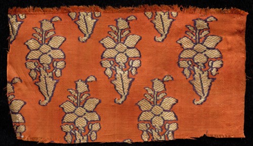 Brocade, 1800s. India, Benares ?, 19th century. Brocade, "kimkhwab"; silk and gold; overall: 8.9 x