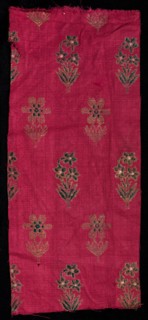 Fragment, 1800s. India, 19th century. Brocade; silk and metal; overall: 30.5 x 14 cm (12 x 5 1/2 in