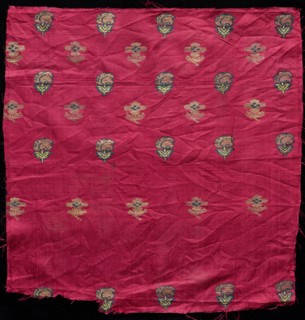 Fragment, 1800s. India, 19th century. Brocade; silk and metal; overall: 31.1 x 30.5 cm (12 1/4 x 12