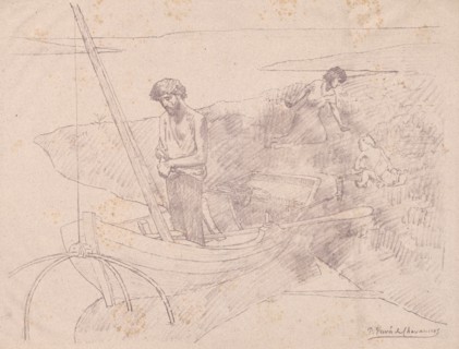 The Poor Fisherman. Pierre Puvis de Chavannes (French, 1824-1898). Lithograph