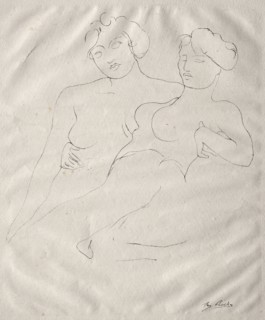 Two Figures. Auguste Rodin (French, 1840-1917). Lithograph; sheet: 41 x 32.6 cm (16 1/8 x 12 13/16