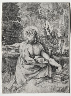 St. Jerome, c. 1591. Annibale Carracci (Italian, c. 1560-1609). Etching
