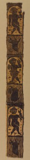 Ornamental Shoulder Bands from a Tunic, 500s. Egypt, Byzantine period, 6th century. Tapestry weave