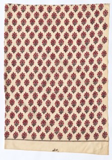 Fragment, early 1800s. India, early 19th century. Printed cotton; overall: 72.4 x 50.2 cm (28 1/2 x