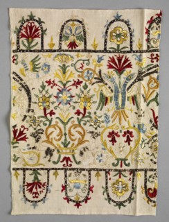 Border Strip of a Skirt, 1600s - 1700s. Greece, Crete, 17th-18th century. Embroidery: silk on linen