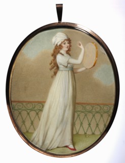 Woman with a Tambourine, in Neoclassical Costume, mid to late 19th century. England, 19th century.