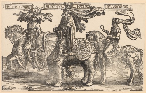 The Nine Heroes, 1515-1517. Lucas van Leyden (Dutch, 1494-1533). Woodcut