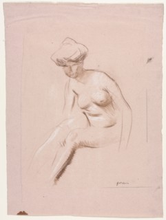 Seated Nude, fourth quarter 1800s or first third 1900s. Jean Louis Forain (French, 1852-1931).