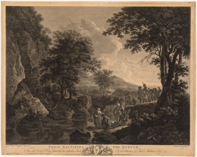 Philip Baptising the Eunuch, 1772. John Browne (British, 1741-1801). Engraving