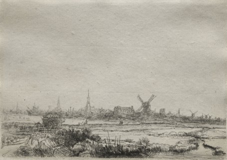 Copy of View of Amsterdam from the North West, 1700s. Copy after Rembrandt van Rijn (Dutch,