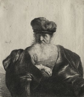 Old Man with Beard, Fur Cap, and Velvet Cloak, c. 1632. Rembrandt van Rijn (Dutch, 1606-1669).