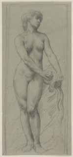Nude Woman. Alphonse Legros (French, 1837-1911). Pencil;