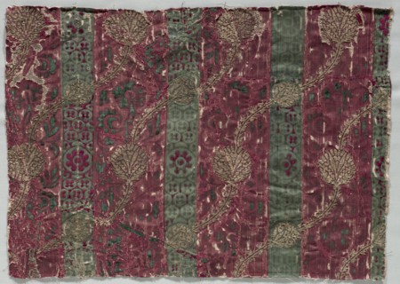 Velvet Fragment, 1400-1450. Italy, Lucca or Venice ?, first half 15th century. Velvet (cut, voided,