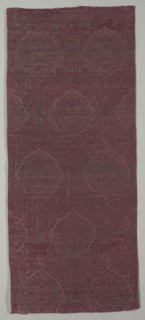 Textile Fragment, 1500s (probably). Italy, 16th century (probably). Plain compound satin; silk and