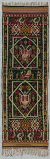 Woven Bed or Chest Cover, 1700s. Italy, Terra di Lavoro, 18th century. Embroidery; wool on linen;
