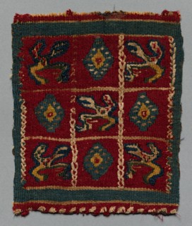 Ornamental Square, 400s - 600s. Egypt, Byzantine period, 5th - 7th century. Tapestry weave: wool;