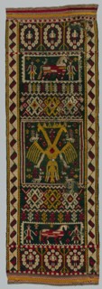 Woven Chest or Bed Cover, 1700s. Italy, Terra di Lavoro, 18th century. Embroidery; wool on linen;