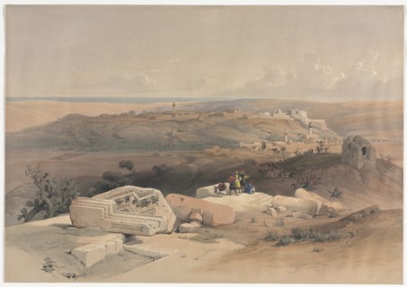 Gaza, 1839. David Roberts (British, 1796-1864). Color lithograph