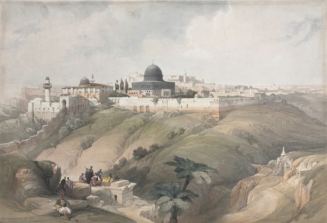 Jerusalem, 1839. David Roberts (British, 1796-1864). Color lithograph