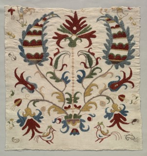 Fragment of Pillow Cover  or Panel of Bedspread, 1800s. Greece, Sporades Islands, Skyros, 19th