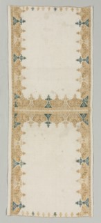Pillow Cover, 1700s. Greece, Cyclades Islands, Amorgos, 18th century. Embroidery; silk and gold