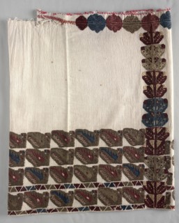 Sleeve, 1700s. Greece, Dodecanese Islands, 18th century. Embroidery: silk on cotton tabby ground;
