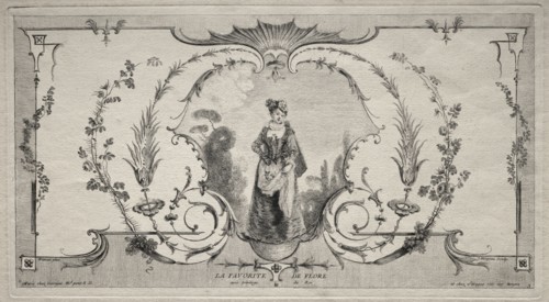 The Favorite of Flora, Arabesque. Jean Moyreau (French, 1690-1762). Engraving