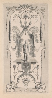 Pierrot, Arabesque. Louis Crépy (French), after Jean Antoine Watteau (French, 1684-1721). Engraving