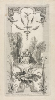 Pastoral, Arabesque. Louis Crépy (French), after Jean Antoine Watteau (French, 1684-1721).