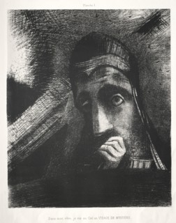 Homage to Goya:  In My Dream I Saw in the Heavens a Mysterious Countenance, 1885. Odilon Redon