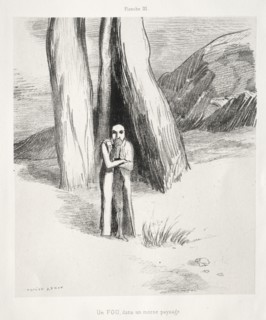 Homage to Goya:  A Madman in a Desolate Landscape, 1885. Odilon Redon (French, 1840-1916).