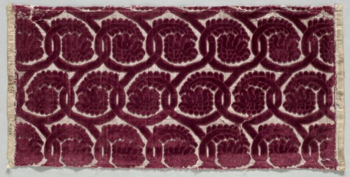 Velvet Strip, 1600s. Italy, 17th century. Velvet (cut and uncut); silk and metal thread; overall: