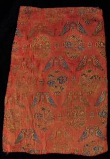 Fragment, 1700s. Iran, 18th century. Brocade; overall: 22.3 x 16 cm (8 3/4 x 6 5/16 in.).