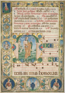 Leaf from a Gradual: Initial (M) with St. Andrew (recto), c. 1480. Jacopo Filippo d' Argenta