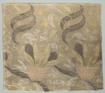 Large Floral Motif, 1830-1899. France, 19th century. Plain compound satin; overall: 47.6 x 53.3 cm