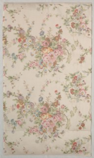Printed Silk with Flower Design, late 1800s. France, late 19th century. Roller printed silk;