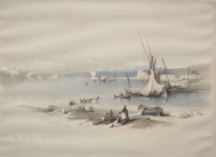 Port of Tyre, 1839. David Roberts (British, 1796-1864). Color lithograph