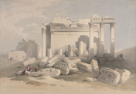 Ruins of the Eastern Portico of the Temple of Baalbec, 1839. David Roberts (British, 1796-1864).