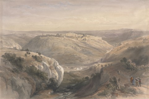 Jerusalem from the South, 1839. David Roberts (British, 1796-1864). Color lithograph