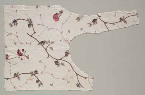 Fragment of a Bodice, c. 1775. France, late 18th century. Woodblock print on cotton; overall: 48.9
