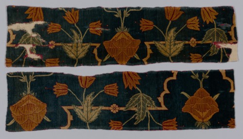 Fragments of a Carpet, 1600-1650. Imperial Manufactory (Indian). Silk and wool; average: 85.1 x 21