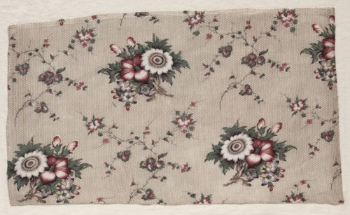 Glazed Chintz Fragment, c. 1830. England, 19th century. Machine and block printed cotton; overall:
