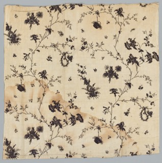 Fragment of Printed Cotton, 1775. England, late 18th century. Copperplate printed cotton; overall: