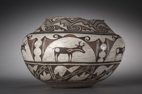 Water Jar (Olla) , 1870. Southwest, Pueblo, Zuni, Post-Contact, 19th century. Slip-painted ceramic;