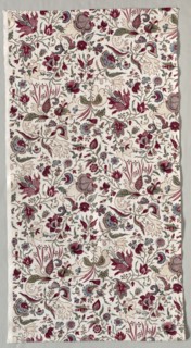 Fragment of a Quilted Skirt, c. 1785. England, late 18th century. Woodblock print on cotton;