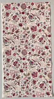 Fragment of a Quilted Skirt, c. 1785. England, late 18th century. Woodblock print on cotton;