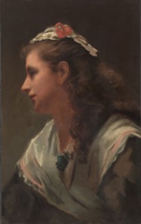His First Model-Miss Russell, c. 1873. Attributed to William Morris Hunt (American, 1824-1879). Oil