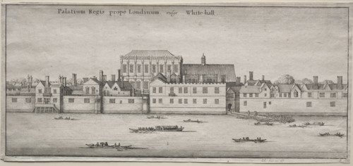 Views of London:  Whitehall from the River. Wenceslaus Hollar (Bohemian, 1607-1677). Etching