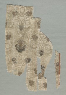 Silk Fragment, 1350-1399. Italy, second half of 14th century. Lampas weave, brocaded; silk and